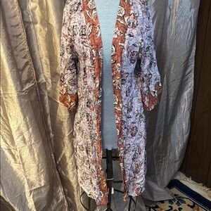 Maurices Brown and White Cozy Robe